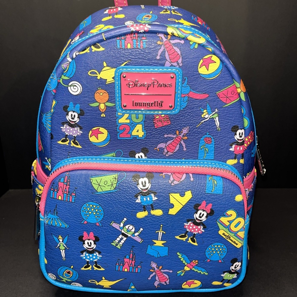 Loungefly Disney Park Icon Mickey Minnie Figment Orange Bird Backpack 2024 Rare